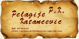 Pelagije Katančević vizit kartica